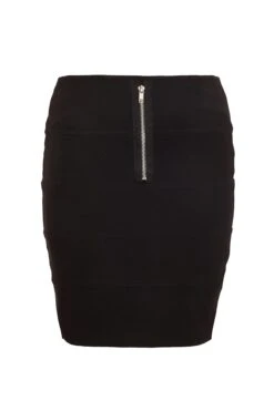 Black Ribbed Bodycon Skirt -Women Clothing Sales Store 00100001185 ZB