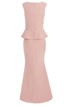 Nude Wrap Peplum Maxi Dress 10 Nude Wrap Peplum Maxi Dress -Women Clothing Sales Store 00100018179 ZB