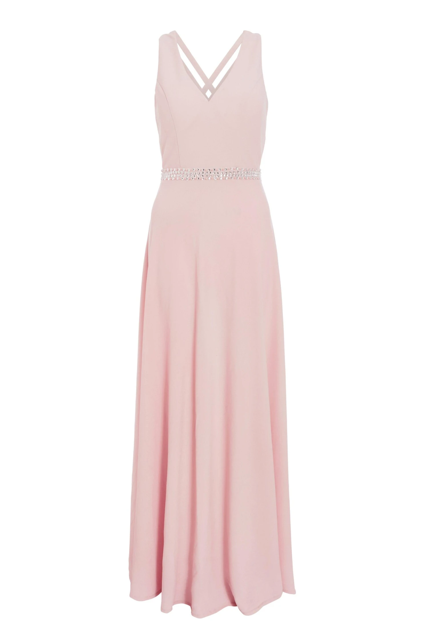 Pink Embellished Cross Back Maxi 1 Pink Embellished Cross Back Maxi