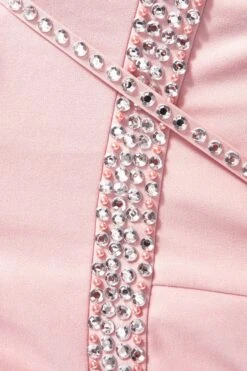 Pink Embellished Cross Back Maxi 11 Pink Embellished Cross Back Maxi -Women Clothing Sales Store 00100023549 ZS