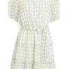 Sage Gingham Wrap Skater Dress 12 Sage Gingham Wrap Skater Dress -Women Clothing Sales Store 00100029429 ZM
