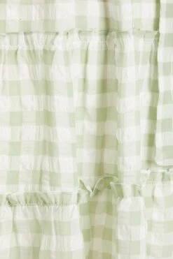 Sage Gingham Wrap Skater Dress -Women Clothing Sales Store 00100029429 ZS