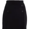 Black Button Front Mini Skirt 12 Black Button Front Mini Skirt -Women Clothing Sales Store 00100031195 ZM