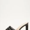 Wide Fit Black Heeled Mule Sandal -Women Clothing Sales Store 00100031751 ZM