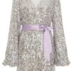 Petite Multicoloured Sequin Wrap Dress 12 Petite Multicoloured Sequin Wrap Dress -Women Clothing Sales Store 00100032821 ZM