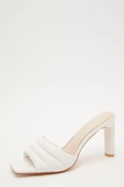 White Padded Mule Sandals