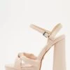 Pink Platform Knot Heeled Sandals