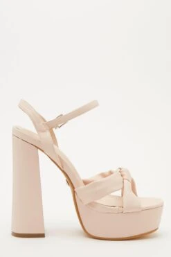 Pink Platform Knot Heeled Sandals -Women Clothing Sales Store 00100032959 ZS