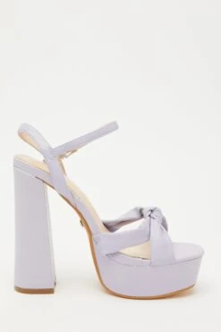 Lilac Platform Knot Heeled Sandals -Women Clothing Sales Store 00100032960 ZS