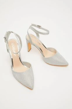 Wide Fit Silver Shimmer Court Heel 9 Wide Fit Silver Shimmer Court Heel -Women Clothing Sales Store 00100033319 XS