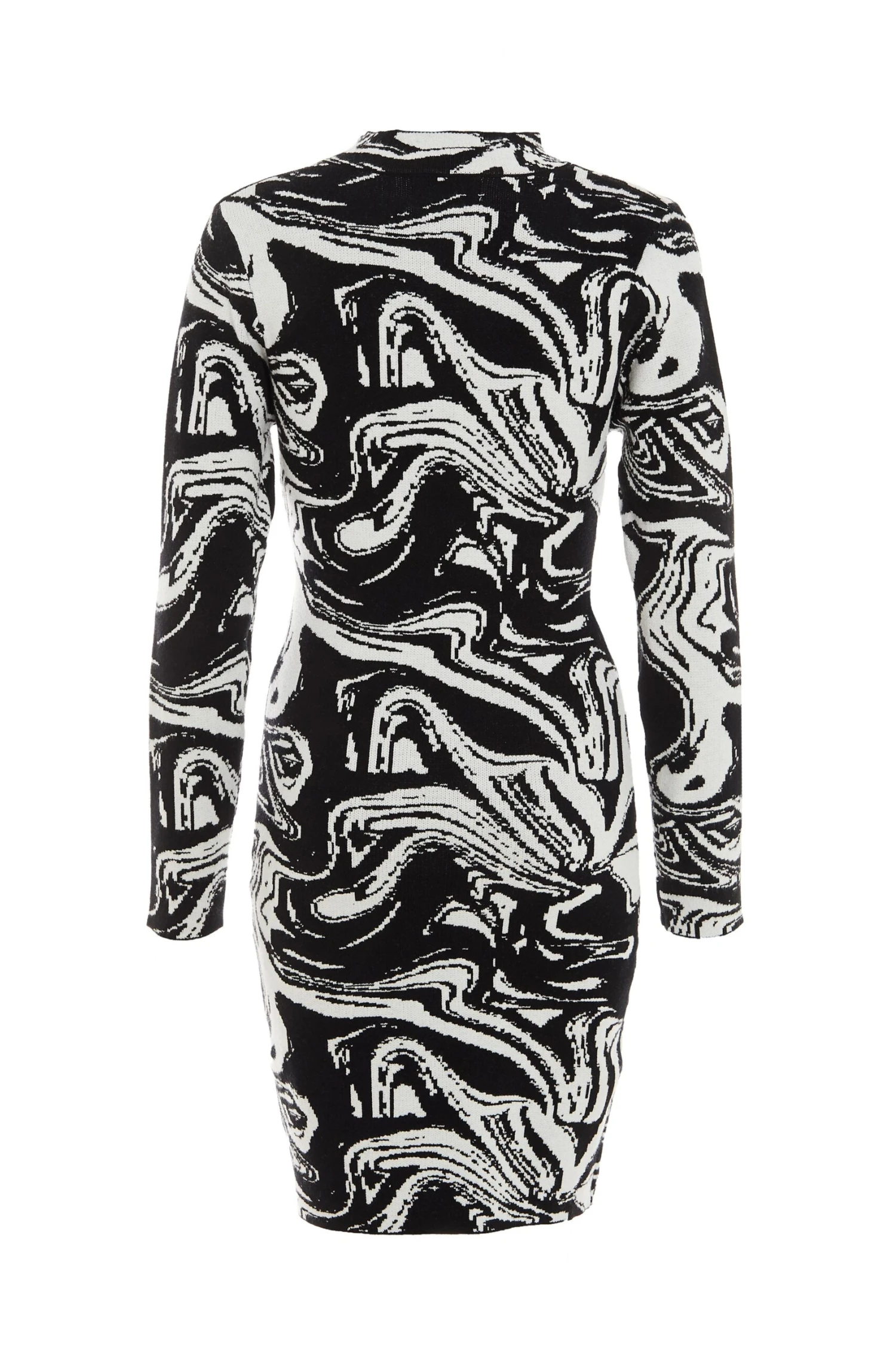 Black Marble Print Mini Jumper Dress 5 Black Marble Print Mini Jumper Dress - Image 5