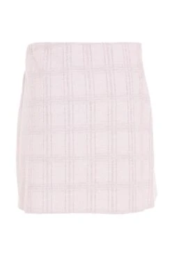Pink Check Boucle Mini Skirt -Women Clothing Sales Store 00100034847 ZB