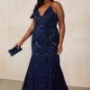 Navy Sequin Maxi Dress 12 Navy Sequin Maxi Dress -Women Clothing Sales Store 00100034938 ZM