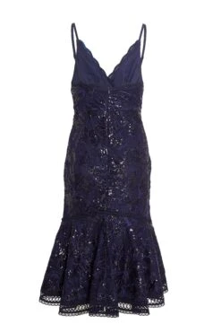 Navy Sequin Lace Midi Dress -Women Clothing Sales Store 00100034965 ZB