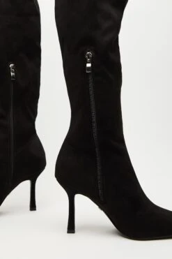 Black Over The Knee Heeled Boots -Women Clothing Sales Store 00100035048 ZB