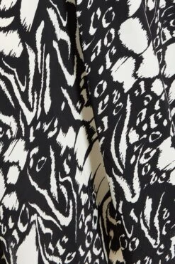 Petite Black Animal Print Midi Dress -Women Clothing Sales Store 00100035125 ZS