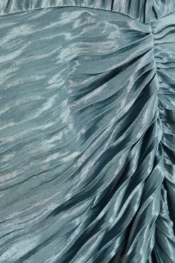 Grey Plisse Ruched Midi Dress -Women Clothing Sales Store 00100035166 ZS