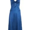 Navy Satin Cut Out Midi Dress -Women Clothing Sales Store 00100035219 ZM