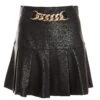 Black Faux Leather Pleated Mini Skirt 13 Black Faux Leather Pleated Mini Skirt -Women Clothing Sales Store 00100035283 ZM