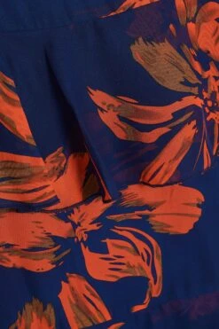 Orange Floral Chiffon Tiered Midi Skirt -Women Clothing Sales Store 00100035490 ZS