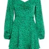 Green Animal Print Skater Dress 13 Green Animal Print Skater Dress -Women Clothing Sales Store 00100035494 ZM