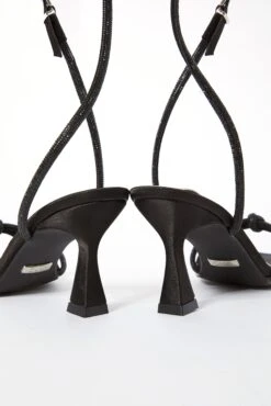 Black Satin Diamante Knot Heels 8 Black Satin Diamante Knot Heels -Women Clothing Sales Store 00100035597 XB