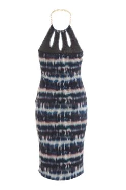 Petite Stone Marble Print Mesh Midi Dress -Women Clothing Sales Store 00100035640 ZB