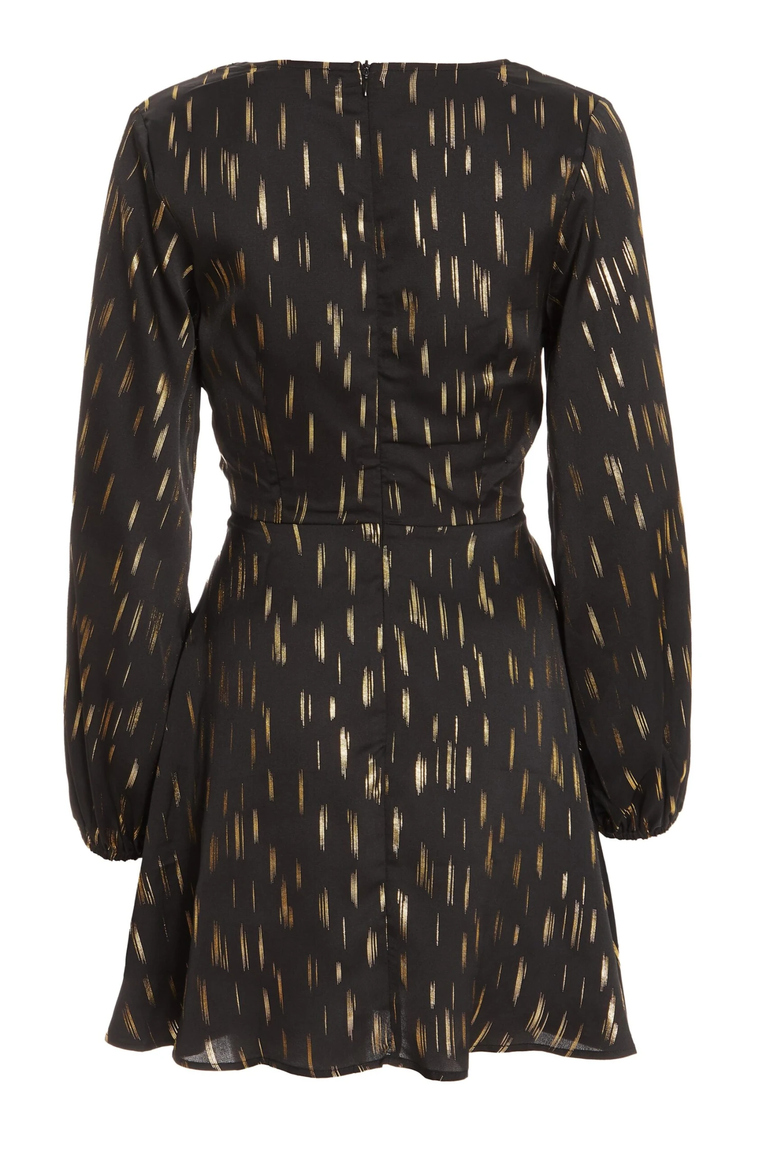 Petite Black Metallic Stripe Skater Dress 5 Petite Black Metallic Stripe Skater Dress - Image 5