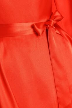Orange Satin Frill Playsuit 11 Orange Satin Frill Playsuit -Women Clothing Sales Store 00100035709 ZS