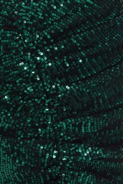 Green Sequin Ruched Midi Skirt -Women Clothing Sales Store 00100035712 ZS