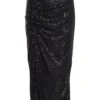 Black Sequin Ruched Midi Skirt 12 Black Sequin Ruched Midi Skirt -Women Clothing Sales Store 00100035714 ZM