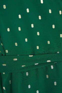 Bottle Green Chiffon Foil Mini Dress -Women Clothing Sales Store 00100035760 ZS