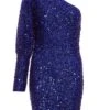 Royal Blue Sequin One Shoulder Mini Dress 12 Royal Blue Sequin One Shoulder Mini Dress -Women Clothing Sales Store 00100035762 ZM