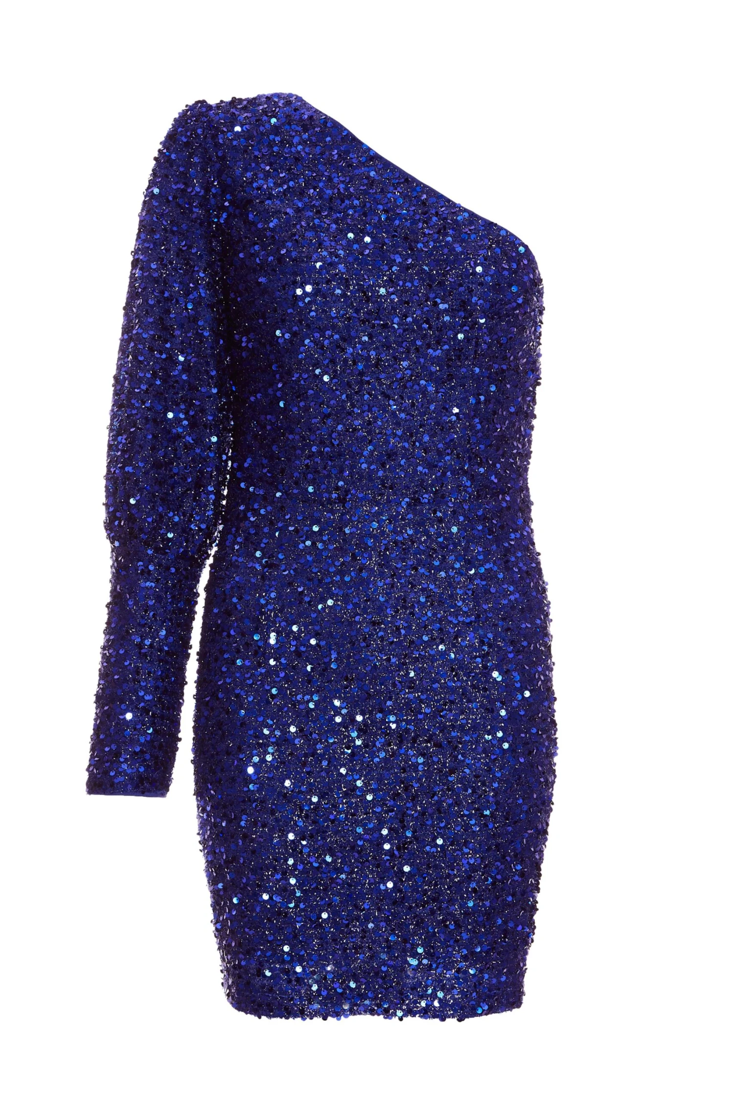 Royal Blue Sequin One Shoulder Mini Dress 1 Royal Blue Sequin One Shoulder Mini Dress