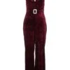 Petite Berry Velvet Palazzo Jumpsuit 12 Petite Berry Velvet Palazzo Jumpsuit -Women Clothing Sales Store 00100035786 ZM