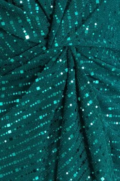 Teal Sequin Batwing Top -Women Clothing Sales Store 00100035804 ZS