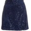 Navy Sequin Mini Skirt 12 Navy Sequin Mini Skirt -Women Clothing Sales Store 00100035834 ZM