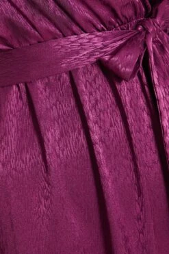 Petite Berry Satin Midaxi Dress -Women Clothing Sales Store 00100035906 ZS