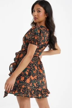 Petite Multicoloured Animal Print Wrap Midi Dress 8 Petite Multicoloured Animal Print Wrap Midi Dress -Women Clothing Sales Store 00100035907 XB