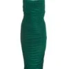 Bottle Green Ruched Bodycon Midi Dress -Women Clothing Sales Store 00100035908 ZM