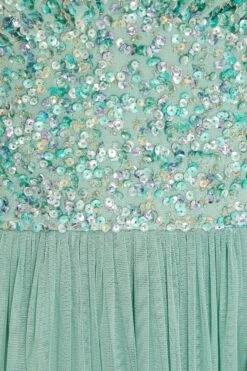 Green Sequin Tulle Midi Dress 11 Green Sequin Tulle Midi Dress -Women Clothing Sales Store 00100035920 ZS