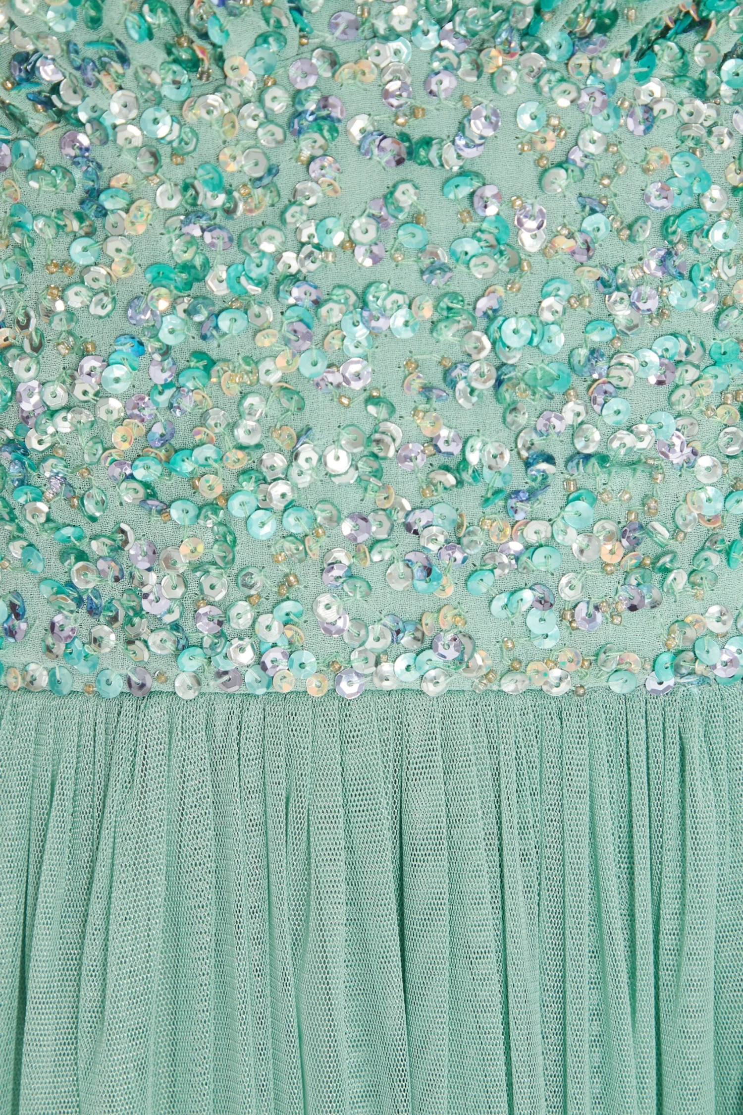 Green Sequin Tulle Midi Dress 6 Green Sequin Tulle Midi Dress - Image 6