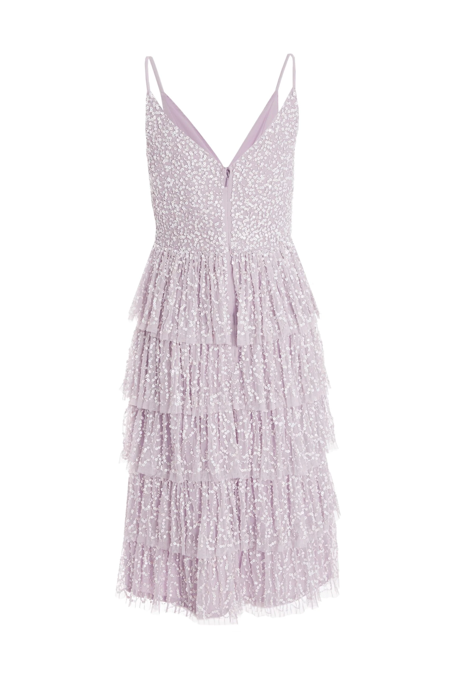 Lilac Sequin Tiered Midi Dress 5 Lilac Sequin Tiered Midi Dress - Image 5