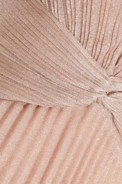 Nude Shimmer Pleated Maxi Dress 9 Nude Shimmer Pleated Maxi Dress -Women Clothing Sales Store 00100035934 ZS