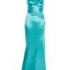 Aqua Satin Cross Back Maxi Dress -Women Clothing Sales Store 00100035943 ZM