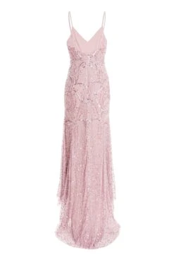 Pink Sequin Fishtail Maxi Dress 10 Pink Sequin Fishtail Maxi Dress -Women Clothing Sales Store 00100035957 ZB