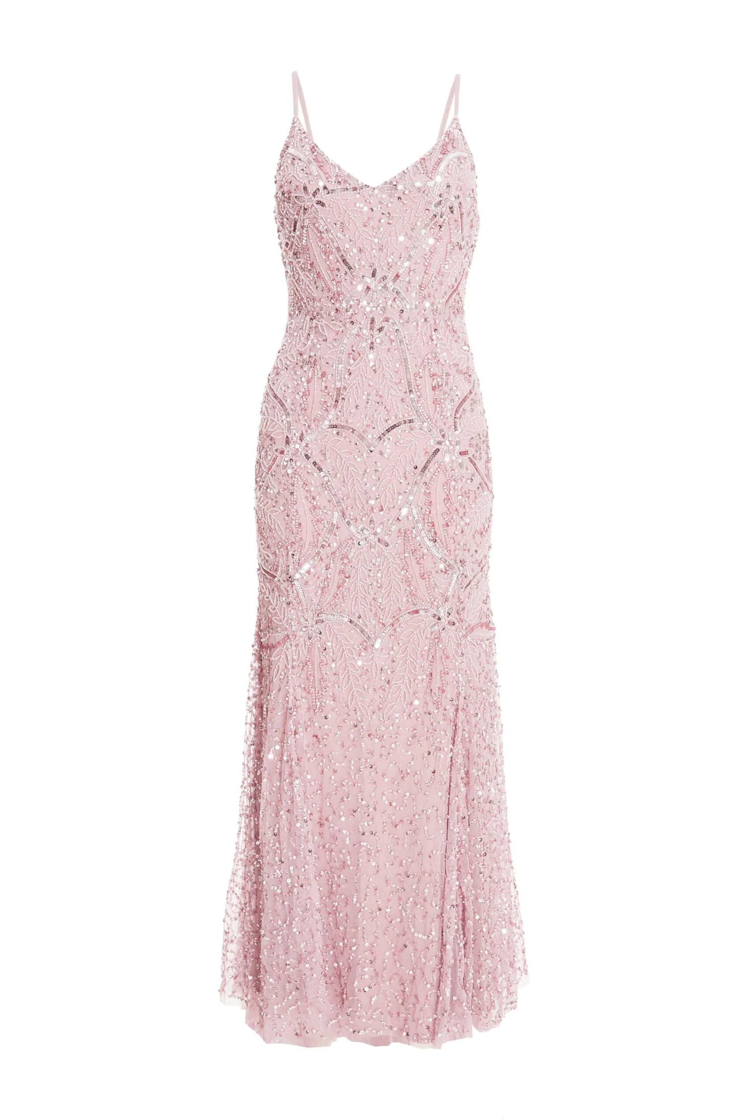 Pink Sequin Fishtail Maxi Dress 1 Pink Sequin Fishtail Maxi Dress