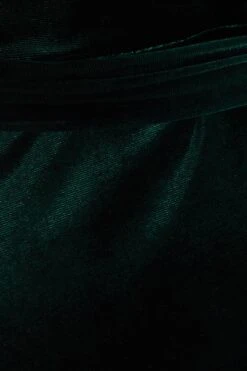 Bottle Green Velvet Wrap Midi Dress -Women Clothing Sales Store 00100036005 ZS