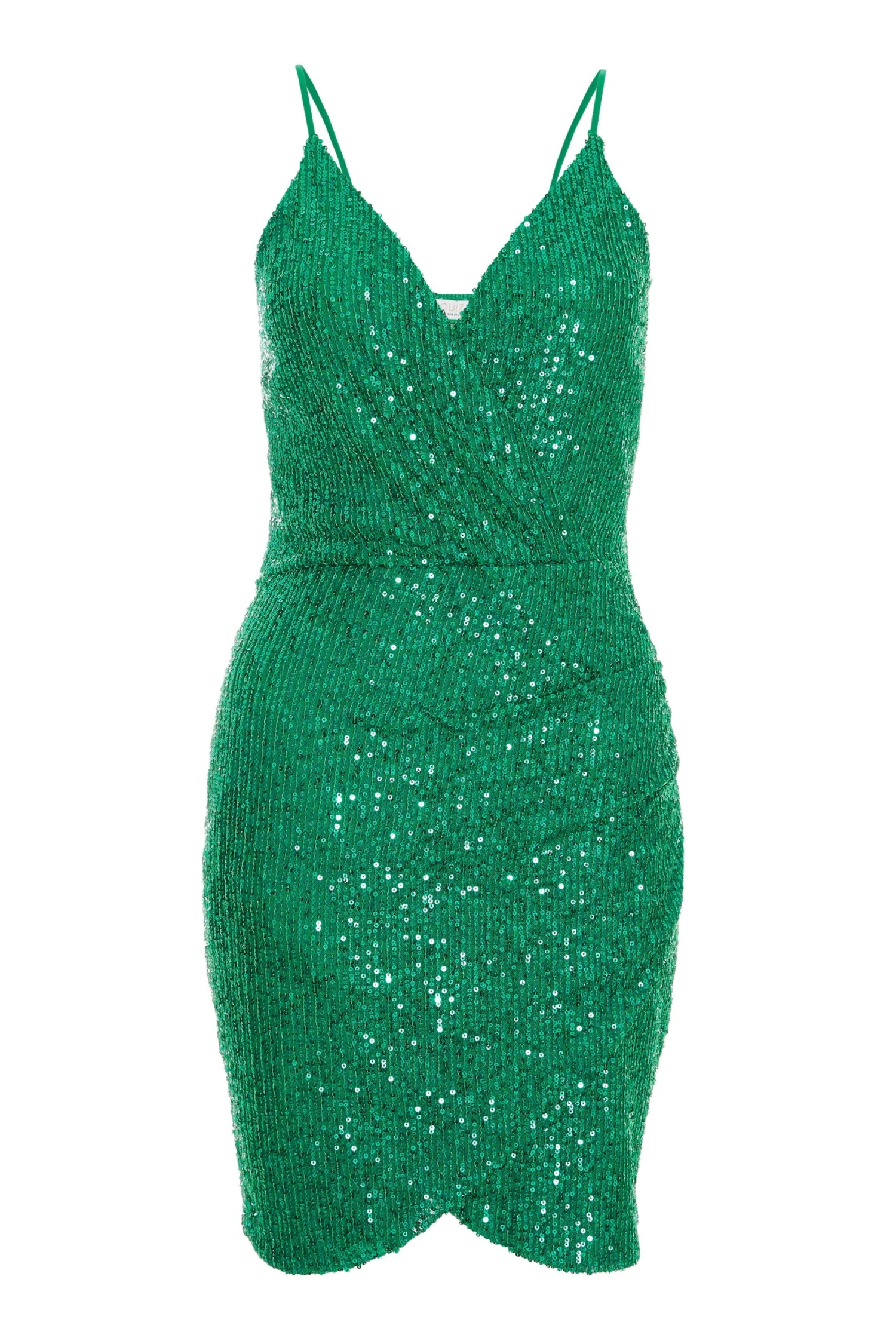 Green Sequin Wrap Mini Dress 1 Green Sequin Wrap Mini Dress