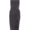 Grey Glitter Ruched Midi Dress -Women Clothing Sales Store 00100036073 ZM